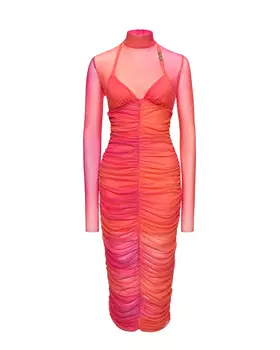 Платье драпированное, эффект тайдай Versace Jeans Couture