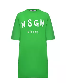 Платье-футболка, лого на груди MSGM