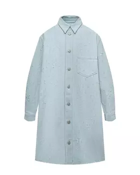Платье из денима рваная ткань, голубое MM6 Maison Margiela