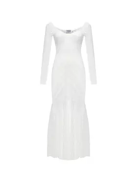 Платье из фактурной ткани, белое Charo Ruiz