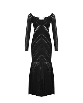 Платье из фактурной ткани, черное Charo Ruiz