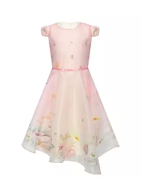 Платье из органзы с цветочным принтом, светло-розовое Eirene