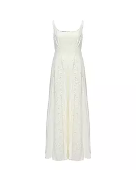 Платье макси на бретелях с шитьем Alberta Ferretti