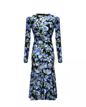 Платье миди, синий цветочный принт Philosophy Di Lorenzo Serafini