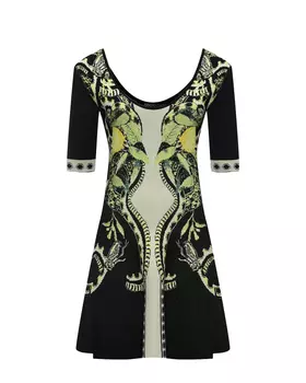 Платье мини, принт лимоны с узорами Roberto Cavalli