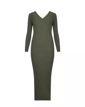 Платье облегающего кроя цвета хаки Pietro Brunelli
