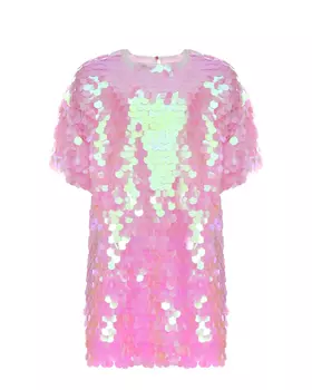 Платье розовое, сплошные крупные пайетки DOUUOD