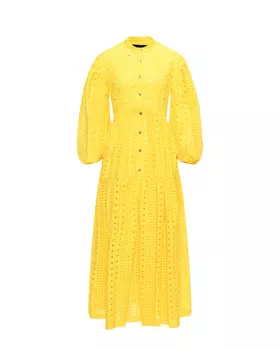 Платье-рубашка макси, желтое SHADE