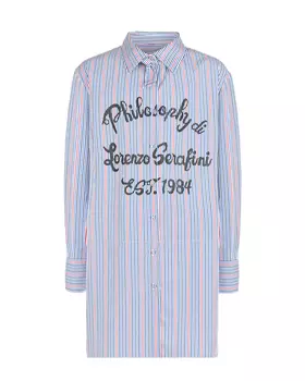 Платье-рубашка в тонкую полоску Philosophy di Lorenzo Serafini Kids детское