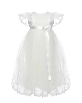 Платье с атласным поясом Monnalisa