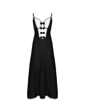 Платье с белой манишкой, черное Shatu