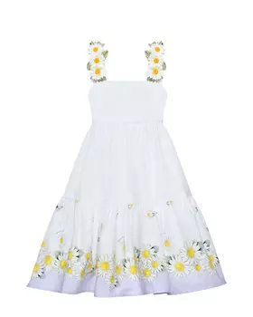 Платье с бретелями из ромашек Monnalisa