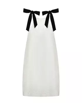 Платье с черными бантами на бретелях DOUUOD