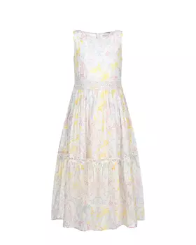 Платье с цветочным принтом и кружевной отделкой Ermanno Scervino