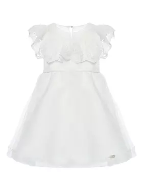 Платье с кружевной рюшей, белое Baby A