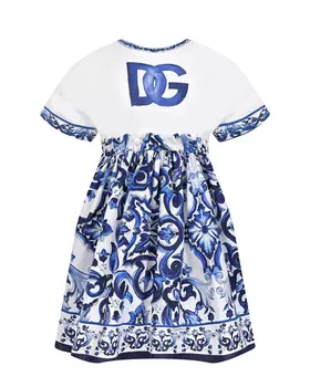 Платье с принтом "майолика" Dolce&amp;Gabbana детское