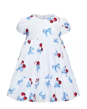 Платье с принтом "вишни с бантиками" Monnalisa