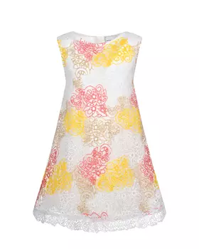 Платье с разноцветной кружевной вышивкой Ermanno Scervino