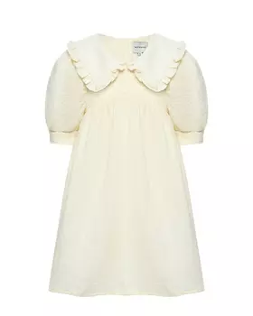 Платье с рукавами-фонариками, белое Mipounet