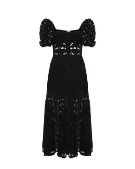 Платье с рукавами-фонариками и шитьем Charo Ruiz