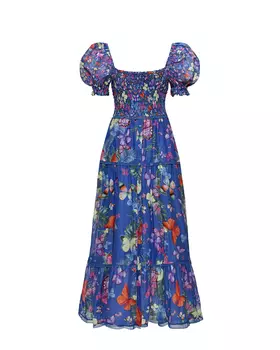 Платье с рукавами-фонариками, принт "бабочки" Charo Ruiz