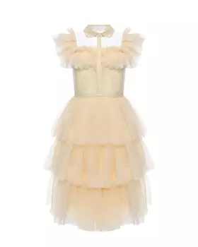 Платье с рюшами на плечах Cera Una Volta