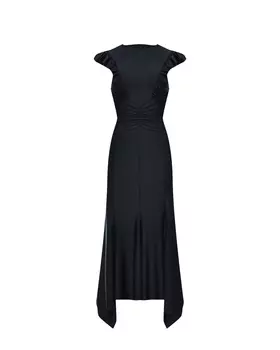 Платье с рюшами по плечам и асимметричной юбкой Philosophy Di Lorenzo Serafini