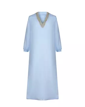 Платье с вышивкой бисером и стразами 120% Lino