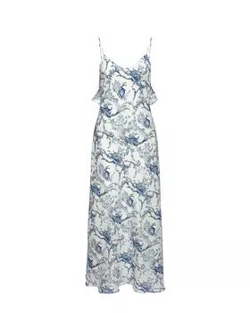 Платье-сарафан на бретелях из шелка с принтом Dior, белое Dan Maralex