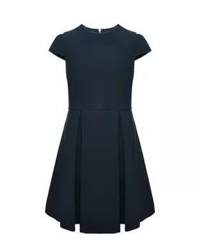 Платье синее, крупные складки на юбке Max&Co