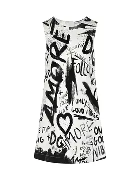 Платье со сплошным логотипом Dolce&amp;Gabbana детское