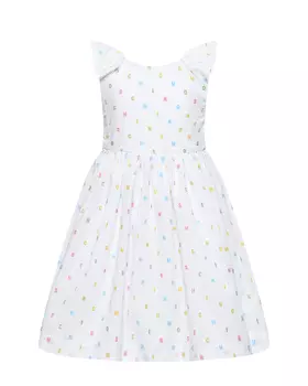 Платье со сплошным разноцветным лого Moschino