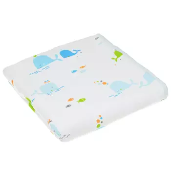 Плед из муслина с принтом "киты", 120х120 см Jan&Sofie детский