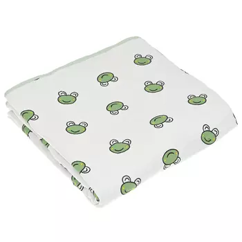 Плед из муслина с принтом "лягушки", 120х120 см Jan&Sofie детский