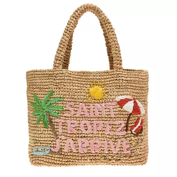 Плетеная сумка с вышивкой Saint Barth