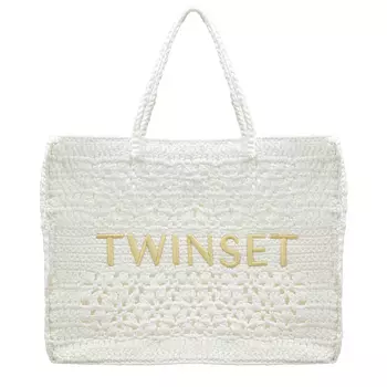 Плетеная сумка тоут, белая TWINSET