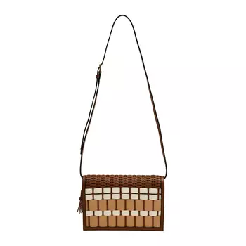 Плетеный клатч, коричневый Alberta Ferretti