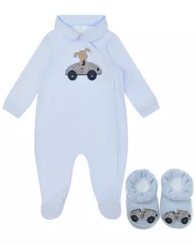 Подарочный набор: комбинезон и пинетки, аппликация "машинка" Story Loris детский