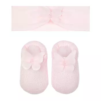 Подарочный набор: пинетки и повязка, розовый Story Loris