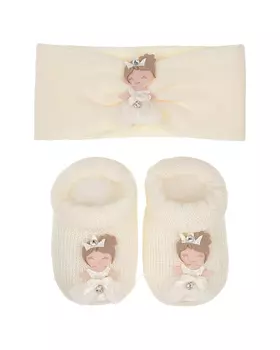 Подарочный набор: повязка и пинетки, аппликация "принцесса" La Perla детский