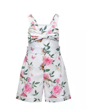 Полукомбинезон со сплошным цветочным принтом Monnalisa