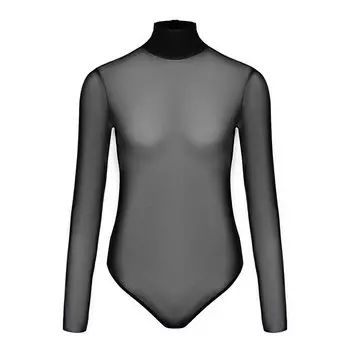 Полупрозрачное боди чёрное ALINE