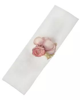 Повязка молочного цвета с цветочной аппликацией Amaya