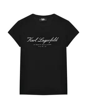Приталенная футболка с лого Karl Lagerfeld kids