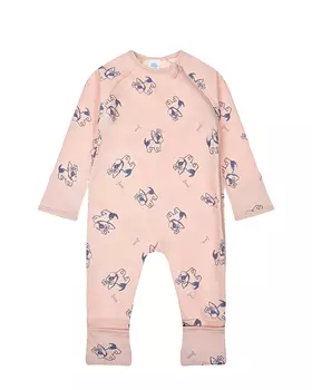 Пудровый комбинезон с принтом "собаки" Sanetta детский