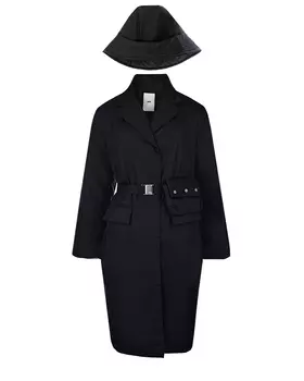 Пуховое пальто с поясной сумкой и панамой ADD