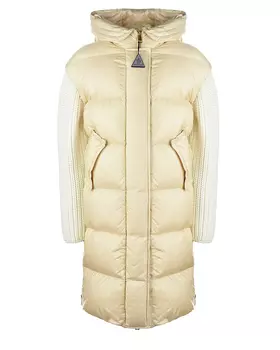 Пуховое пальто с трикотажными рукавами Moncler детское