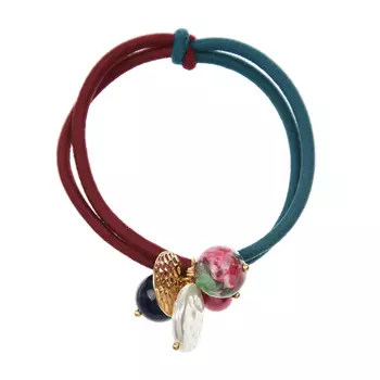 Резинка для волос, бирюза/бордо Tais