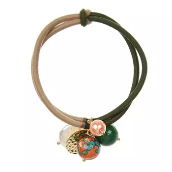 Резинка для волос, хаки/бежевая Tais