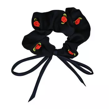 Резинка для волос из шелка с красными розами, синяя Tais детская